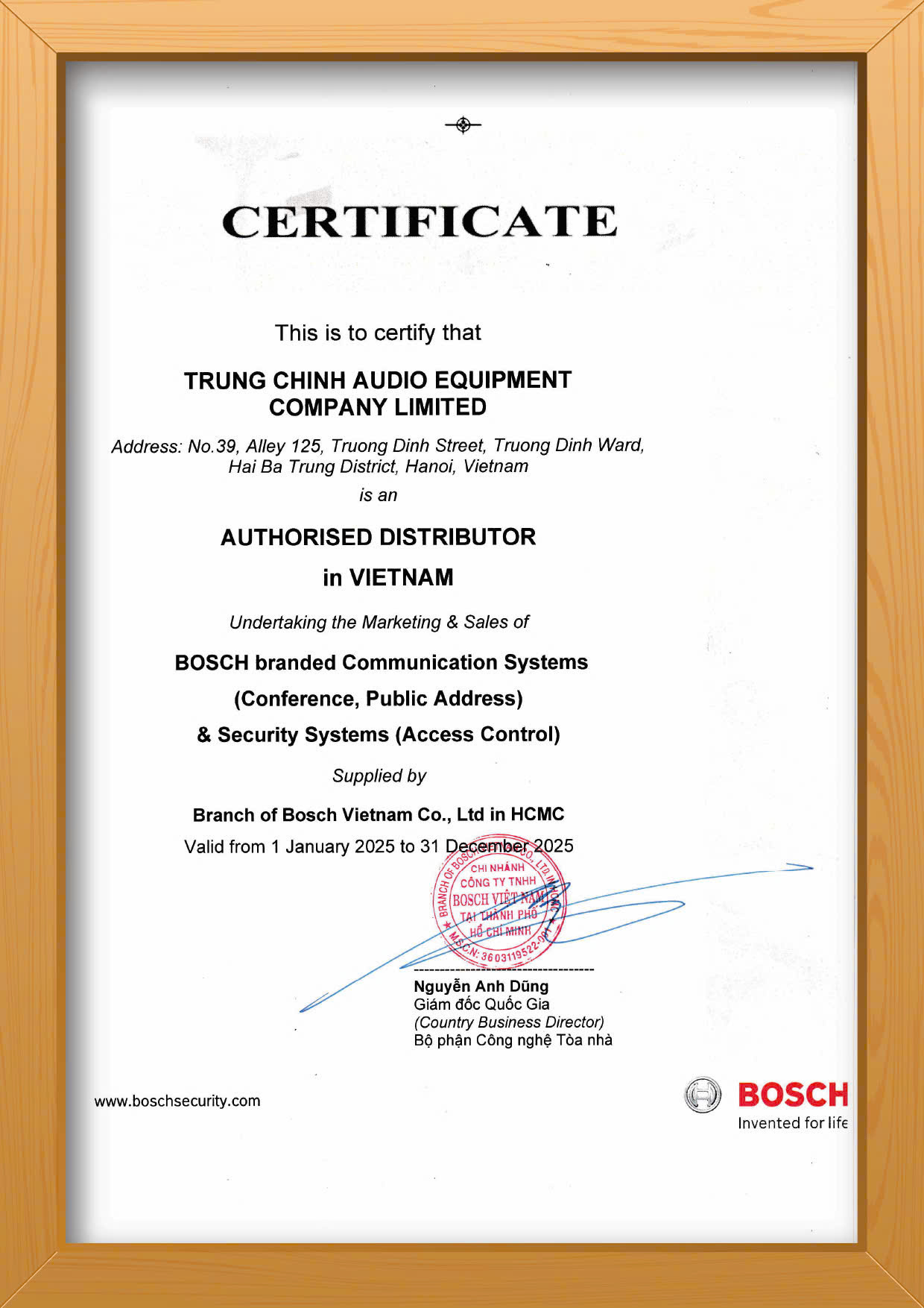 Nhà phân phối - đại lý âm thanh bosch tại Việt Nam