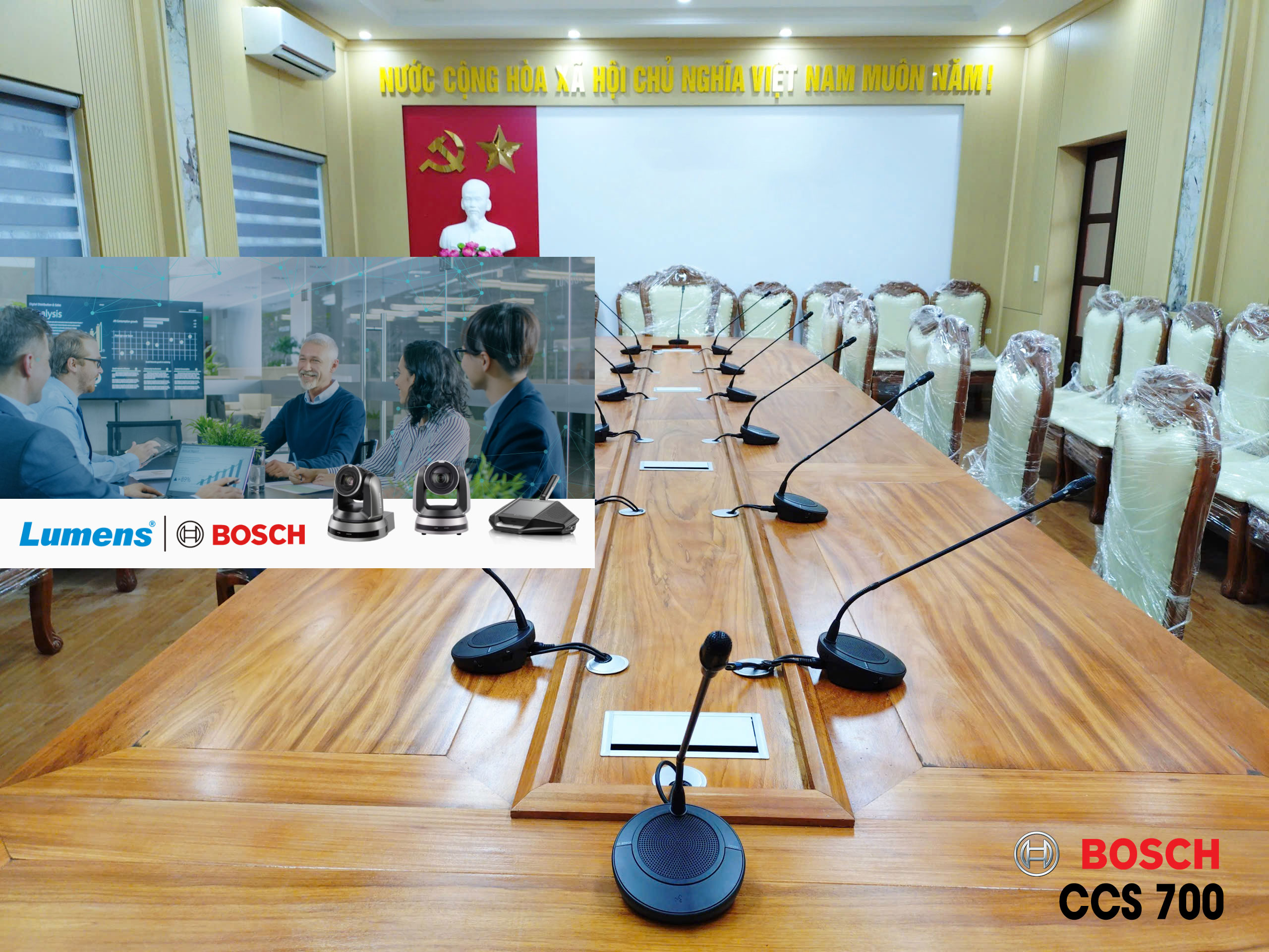 Hệ thống Micro Bosch CCS700 & Camera Lumens tại xã Yết Kiêu, Hải Phòng